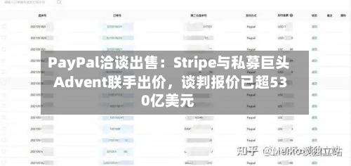 PayPal洽谈出售：Stripe与私募巨头Advent联手出价，谈判报价已超530亿美元-第1张图片