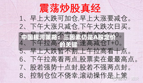 中国银河策略:三因素仍是A股定价的关键-第1张图片